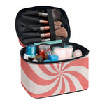 Pink Psychedelic Swirl Print Travel Makeup Bag