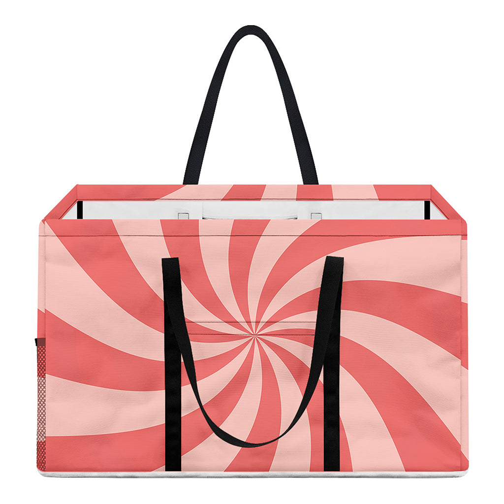Pink Psychedelic Swirl Print Utility Tote Bag