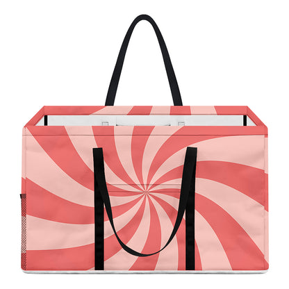 Pink Psychedelic Swirl Print Utility Tote Bag