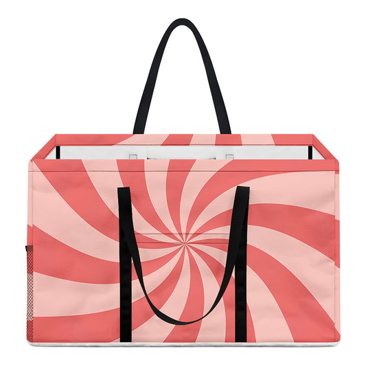 Pink Psychedelic Swirl Print Utility Tote Bag