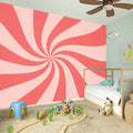Pink Psychedelic Swirl Print Wall Sticker