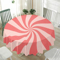 Pink Psychedelic Swirl Print Waterproof Round Tablecloth