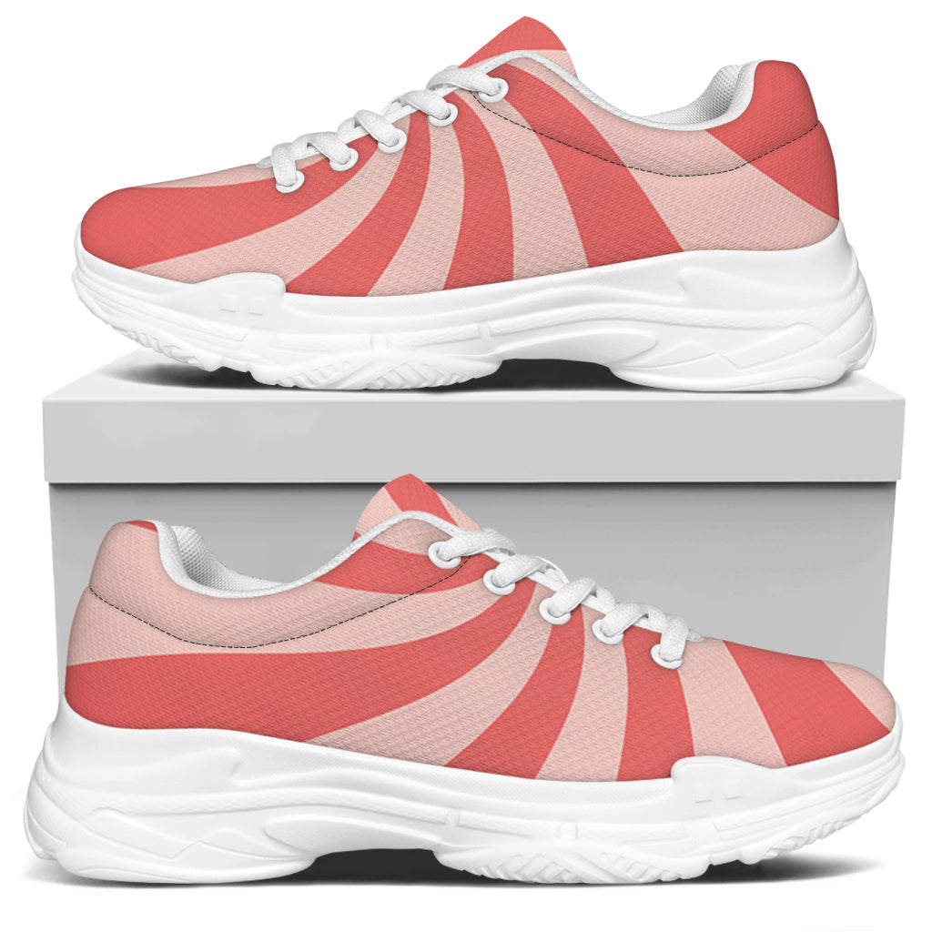 Pink Psychedelic Swirl Print White Chunky Shoes