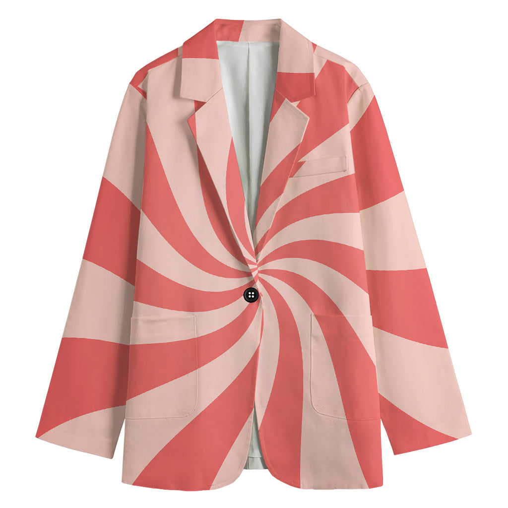 Pink Psychedelic Swirl Print Women's Blazer