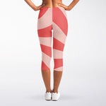 Pink Psychedelic Swirl Print Women's Capri Leggings