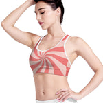 Pink Psychedelic Swirl Print Women's Sports Bra