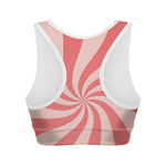Pink Psychedelic Swirl Print Women's Sports Bra