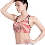 Pink Psychedelic Swirl Print Women's Sports Bra