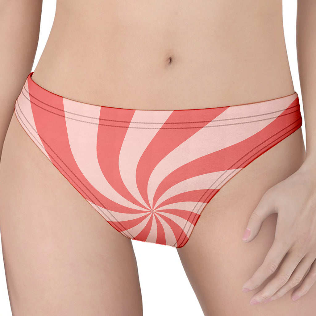 Pink Psychedelic Swirl Print Women's Thong