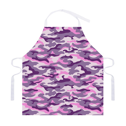 Pink Purple And Grey Camouflage Print Adjustable Apron
