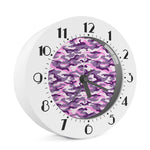 Pink Purple And Grey Camouflage Print Alarm Clock