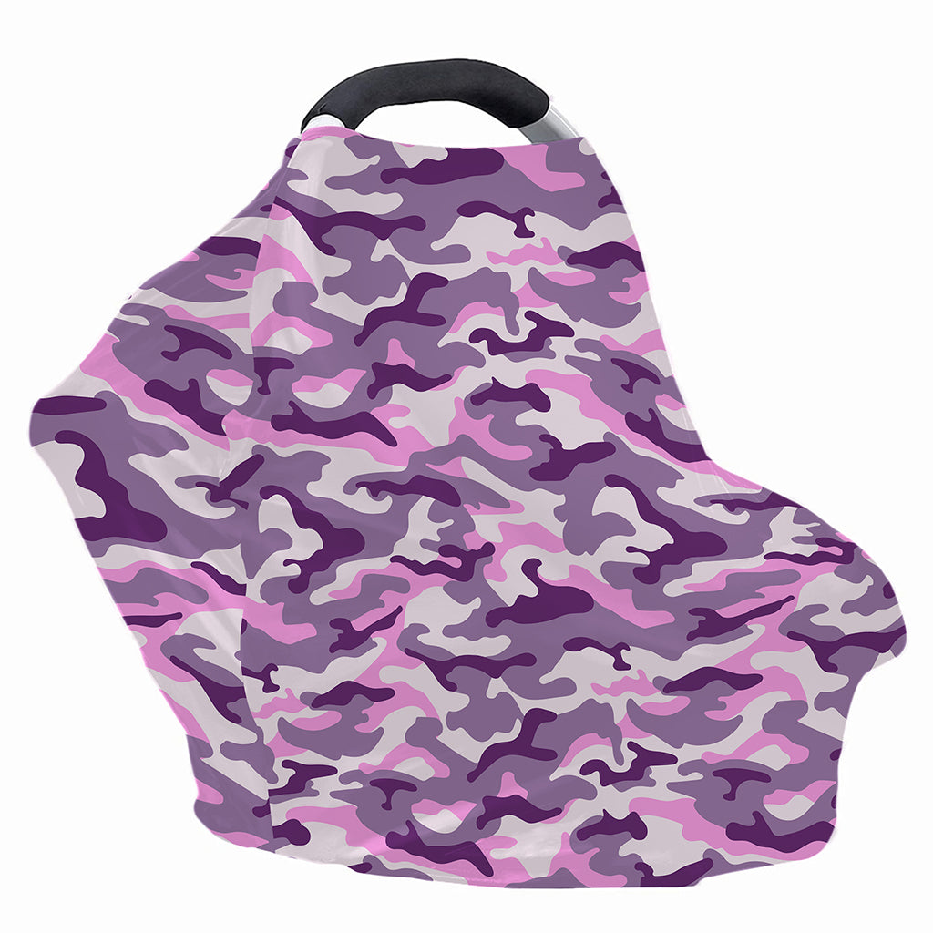 Pink Purple And Grey Camouflage Print Baby Seat Cover