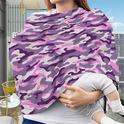 Pink Purple And Grey Camouflage Print Baby Seat Cover