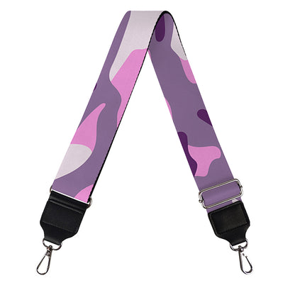 Pink Purple And Grey Camouflage Print Bag Strap