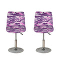 Pink Purple And Grey Camouflage Print Bar Stool Covers