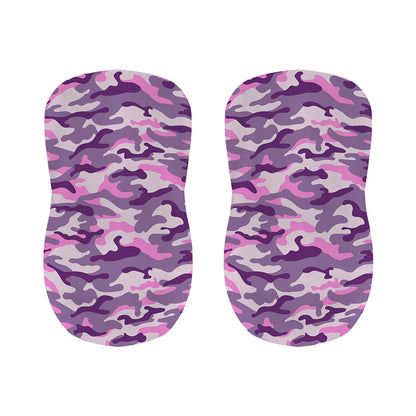 Pink Purple And Grey Camouflage Print Bar Stool Covers