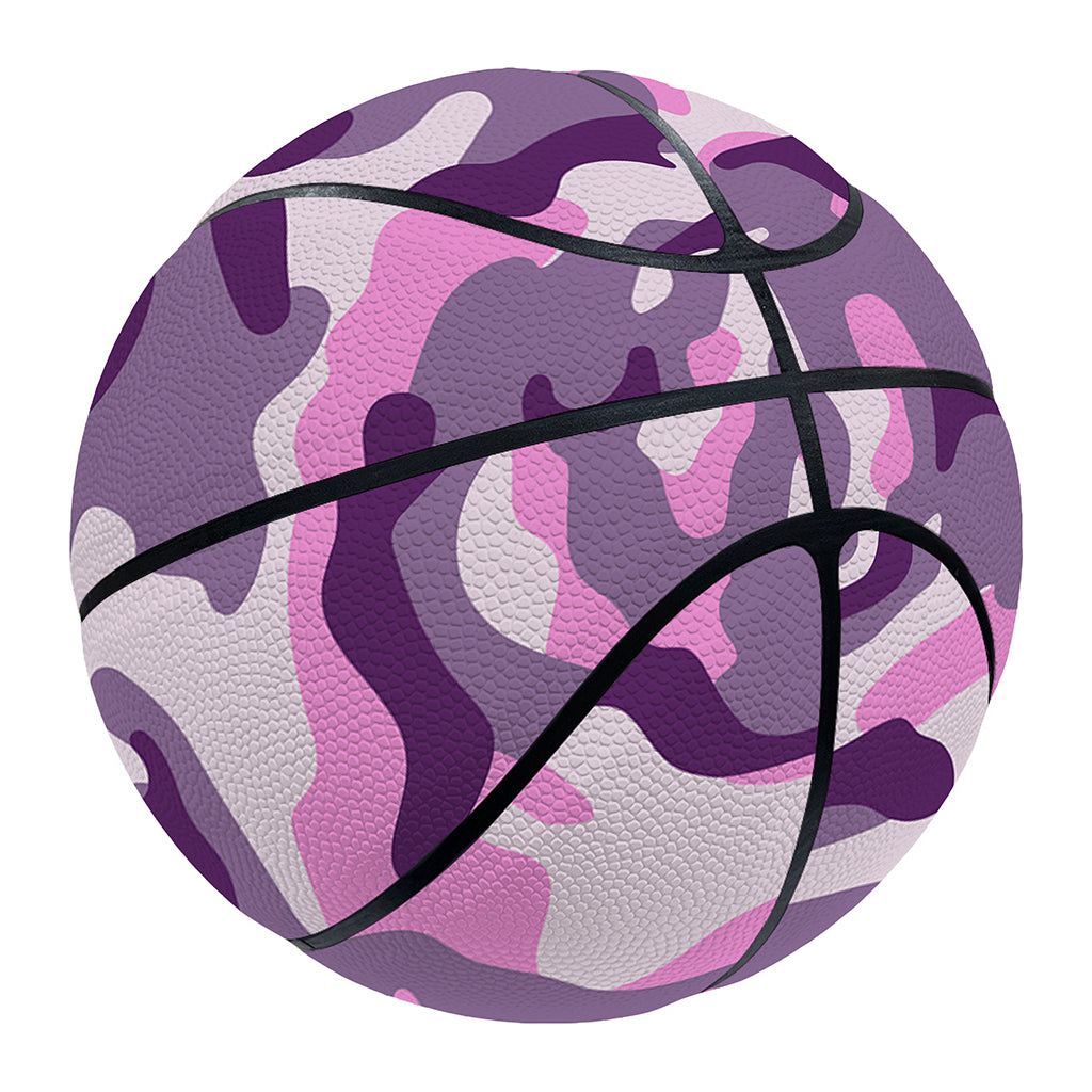 Pink Purple And Grey Camouflage Print Basketball