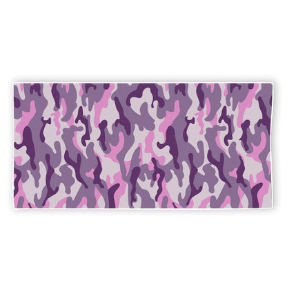 Pink Purple And Grey Camouflage Print Beach Towel