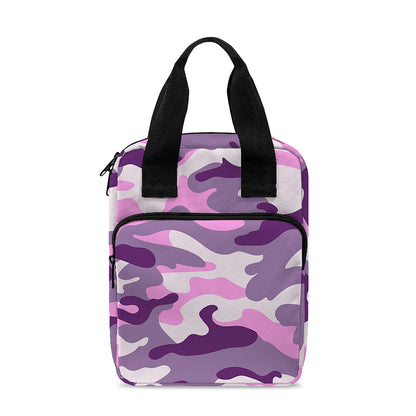 Pink Purple And Grey Camouflage Print Bible Tote Bag