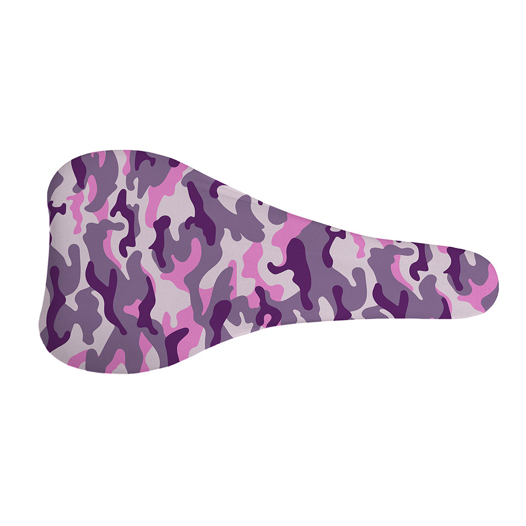 Pink Purple And Grey Camouflage Print Bicycle Seat Cover