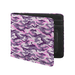Pink Purple And Grey Camouflage Print Bifold Wallet