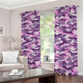 Pink Purple And Grey Camouflage Print Dimout Grommet Curtains