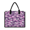 Pink Purple And Grey Camouflage Print Canvas Tote Bag