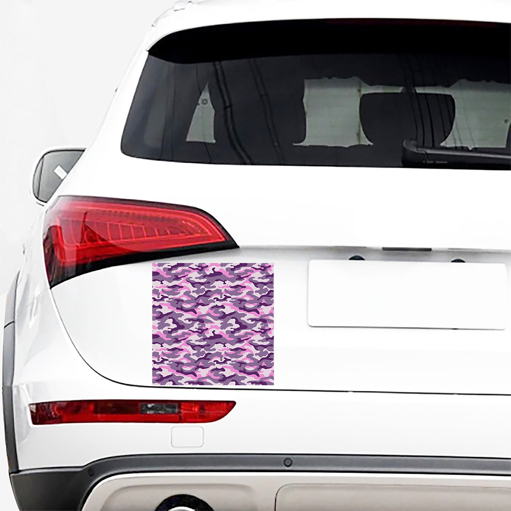 Pink Purple And Grey Camouflage Print Car Sticker