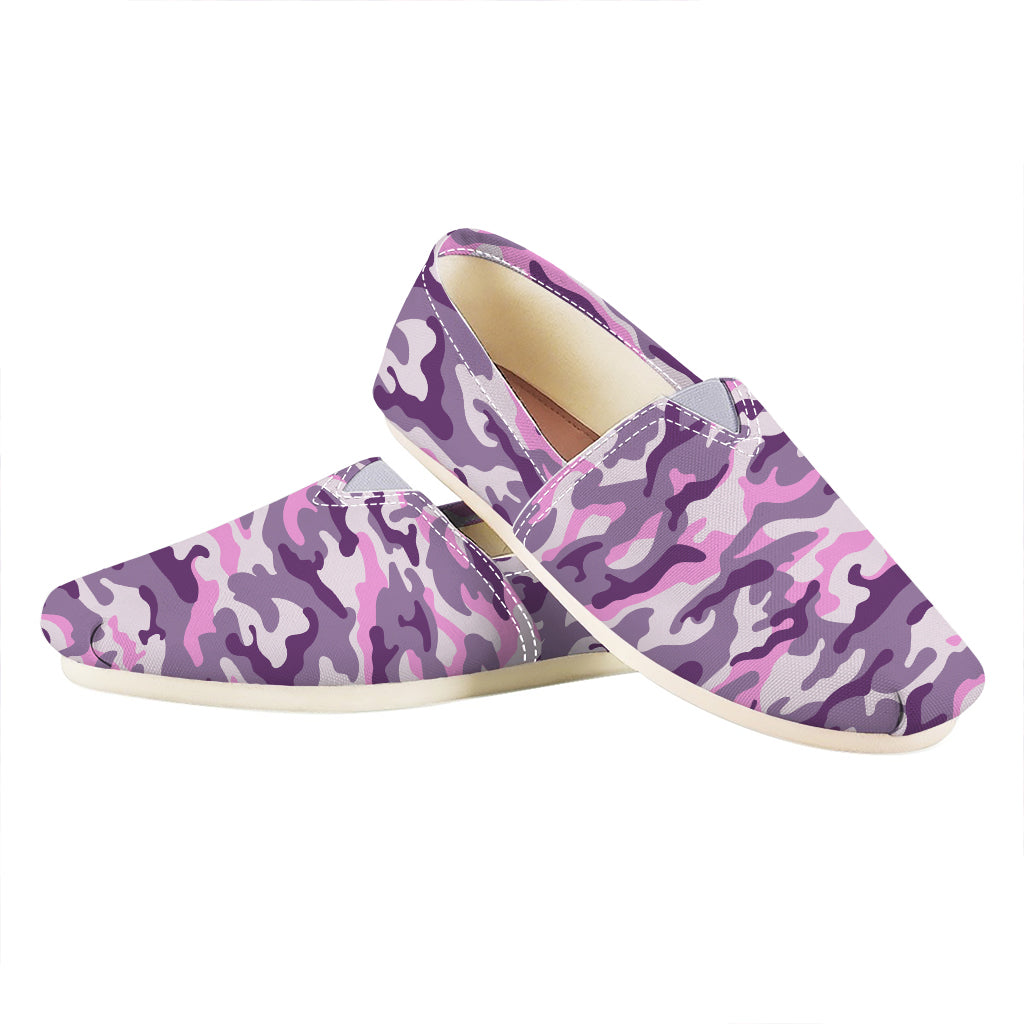 Pink Purple And Grey Camouflage Print Casual Shoes