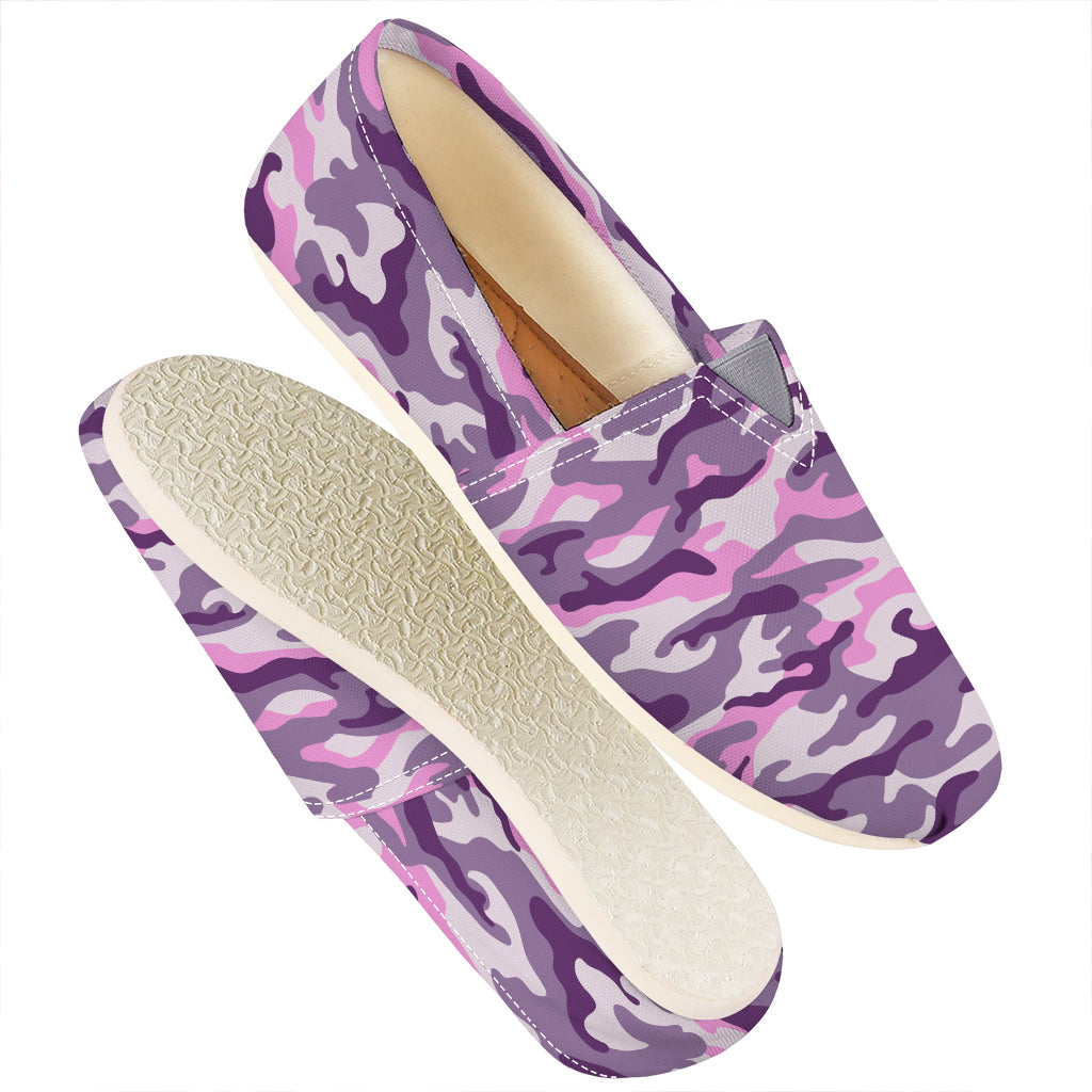 Pink Purple And Grey Camouflage Print Casual Shoes