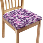 Pink Purple And Grey Camouflage Print Chair Cushion Cover