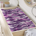 Pink Purple And Grey Camouflage Print Changing Pad Cover