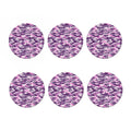 Pink Purple And Grey Camouflage Print Coaster Set