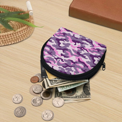 Pink Purple And Grey Camouflage Print Coin Purse