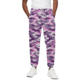 Pink Purple And Grey Camouflage Print Cotton Sweatpants