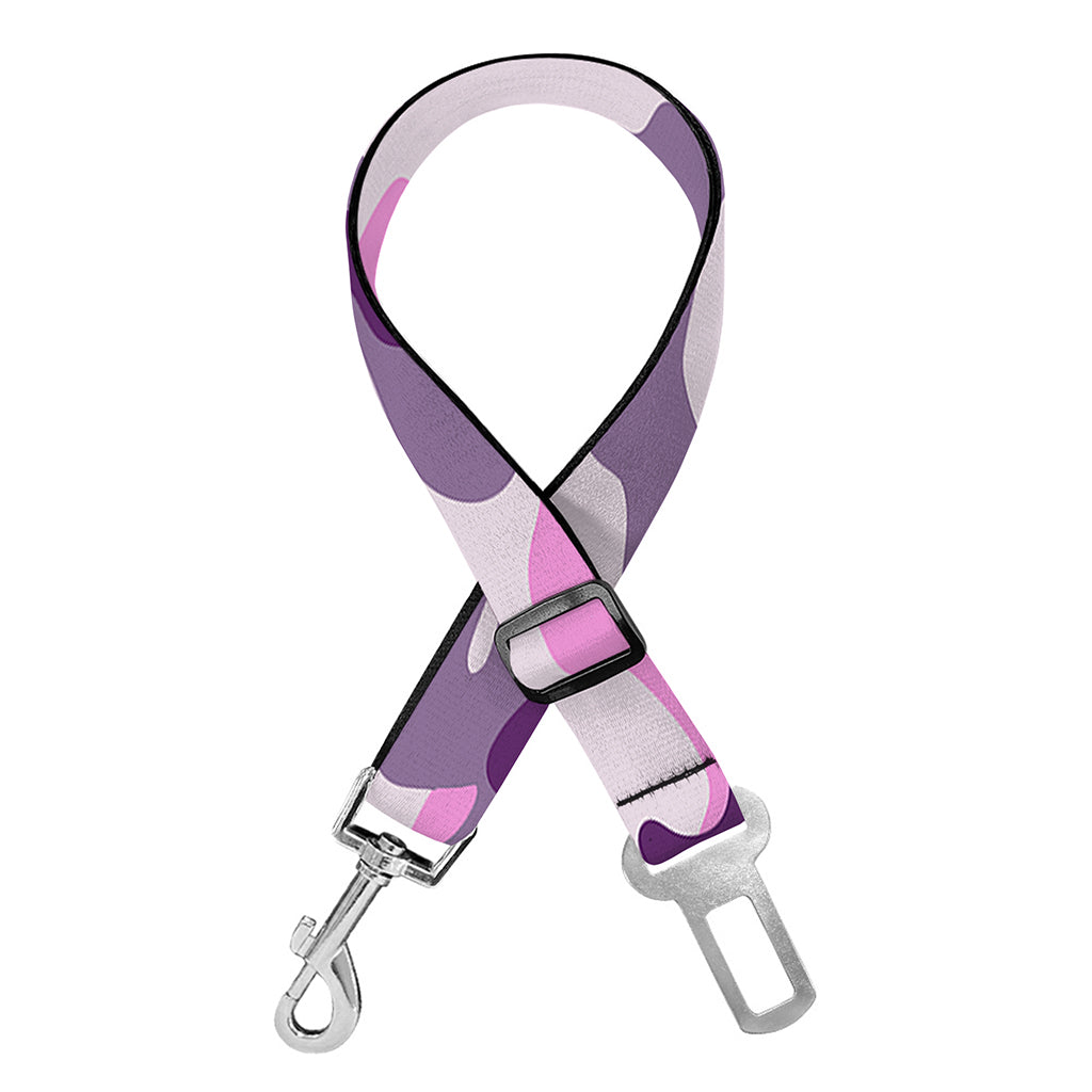 Pink Purple And Grey Camouflage Print Dog Seat Belt