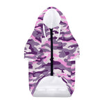 Pink Purple And Grey Camouflage Print Dog Zip Up Hoodie