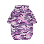 Pink Purple And Grey Camouflage Print Dog Zip Up Hoodie