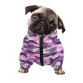 Pink Purple And Grey Camouflage Print Dog Zip Up Jacket