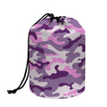 Pink Purple And Grey Camouflage Print Drawstring Makeup Bag