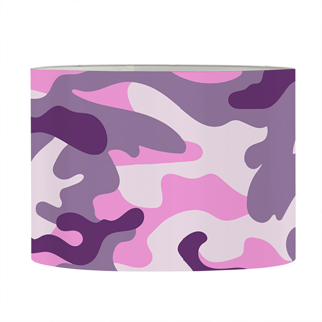 Pink Purple And Grey Camouflage Print Drum Lamp Shade