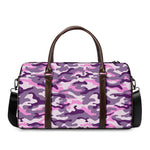 Pink Purple And Grey Camouflage Print Duffle Bag