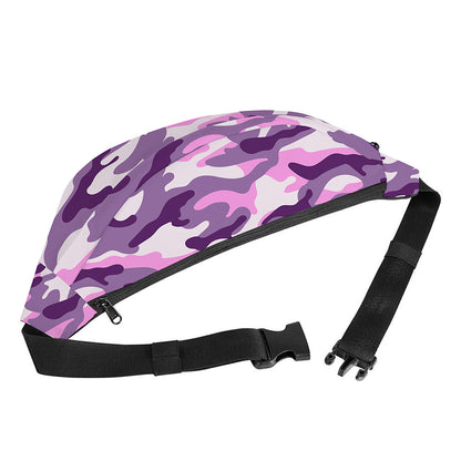 Pink Purple And Grey Camouflage Print Fanny Pack