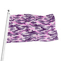 Pink Purple And Grey Camouflage Print Flag
