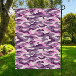 Pink Purple And Grey Camouflage Print Garden Flag