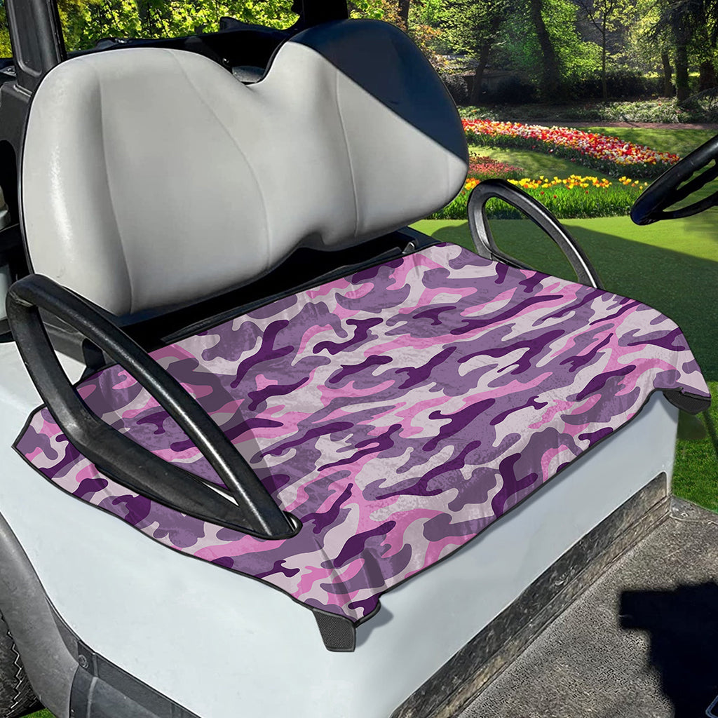 Pink Purple And Grey Camouflage Print Golf Cart Seat Cover
