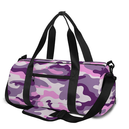 Pink Purple And Grey Camouflage Print Gym Bag