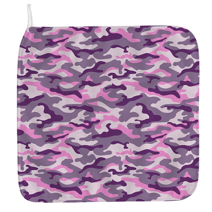 Pink Purple And Grey Camouflage Print Hand Towel