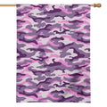 Pink Purple And Grey Camouflage Print House Flag