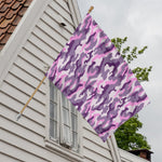 Pink Purple And Grey Camouflage Print House Flag